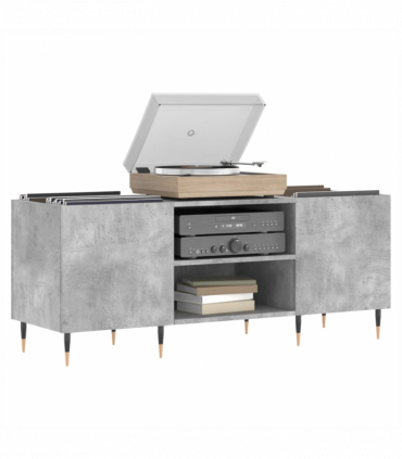 vidaXL Record Cabinet Concrete Grey 121x38x48 cm Engineered Wood