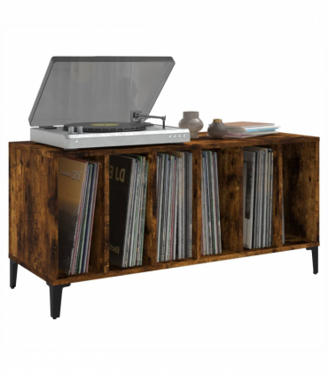 vidaXL Record Cabinet Smoked Oak 100x38x48 cm Engineered Wood