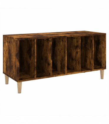 vidaXL Record Cabinet Smoked Oak 100x38x48 cm Engineered Wood