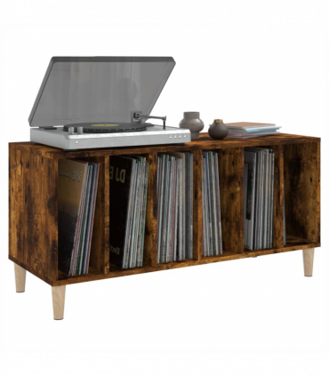 vidaXL Record Cabinet Smoked Oak 100x38x48 cm Engineered Wood