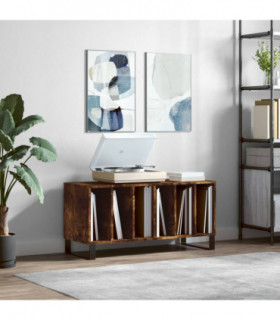 vidaXL Record Cabinet Smoked Oak 100x38x48 cm Engineered Wood