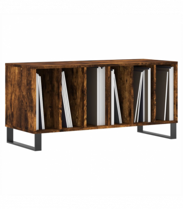 vidaXL Record Cabinet Smoked Oak 100x38x48 cm Engineered Wood