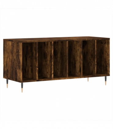 vidaXL Record Cabinet Smoked Oak 100x38x48 cm Engineered Wood