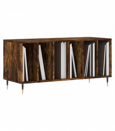 vidaXL Record Cabinet Smoked Oak 100x38x48 cm Engineered Wood