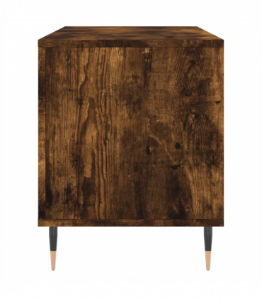 vidaXL Record Cabinet Smoked Oak 100x38x48 cm Engineered Wood