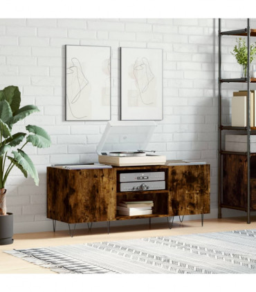 vidaXL Record Cabinet Smoked Oak 121x38x48 cm Engineered Wood