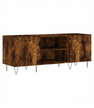 vidaXL Record Cabinet Smoked Oak 121x38x48 cm Engineered Wood