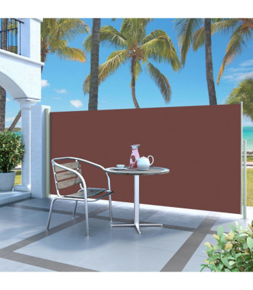 vidaXL Retractable Side Awning 140 x 300 cm Brown