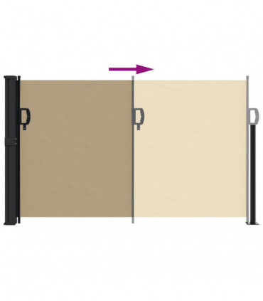 vidaXL Retractable Side Awning Beige 120x500 cm
