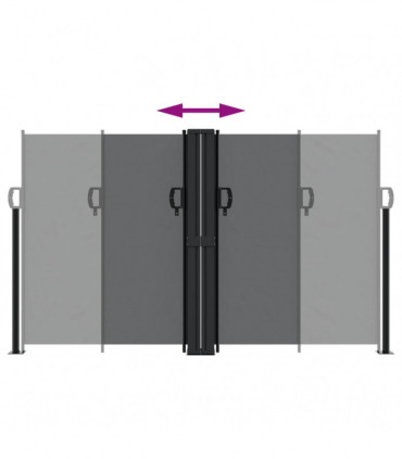vidaXL Retractable Side Awning Black 140x1000 cm