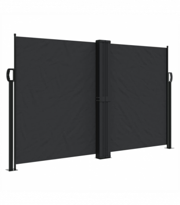vidaXL Retractable Side Awning Black 140x600 cm