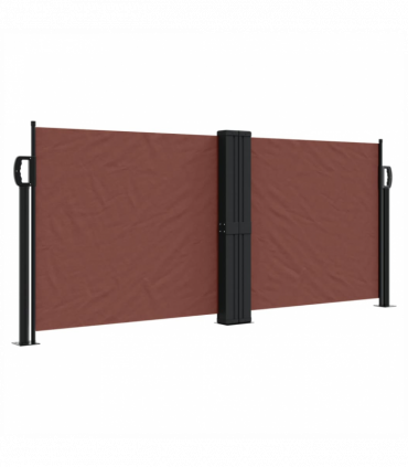 vidaXL Retractable Side Awning Brown 100x1000 cm
