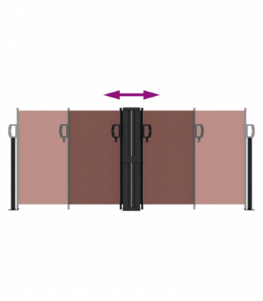 vidaXL Retractable Side Awning Brown 100x1000 cm