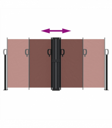 vidaXL Retractable Side Awning Brown 120x1000 cm