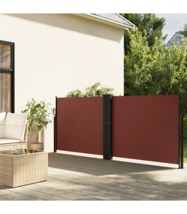 vidaXL Retractable Side Awning Brown 120x600 cm