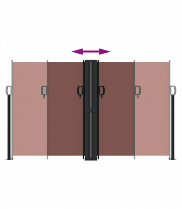 vidaXL Retractable Side Awning Brown 140x600 cm