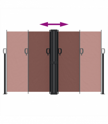 vidaXL Retractable Side Awning Brown 160x600 cm