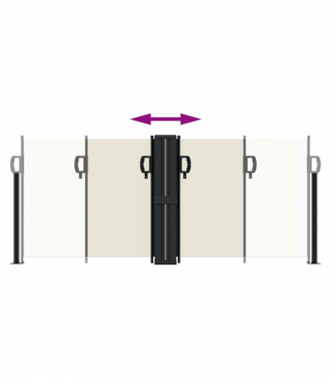 vidaXL Retractable Side Awning Cream 100x600 cm