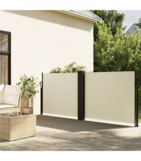 vidaXL Retractable Side Awning Cream 120x1200 cm