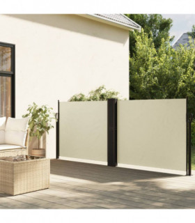 vidaXL Retractable Side Awning Cream 120x600 cm