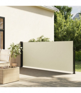 vidaXL Retractable Side Awning Cream 140x300 cm