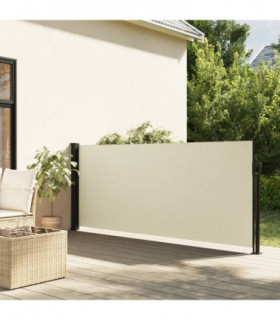 vidaXL Retractable Side Awning Cream 140x500 cm