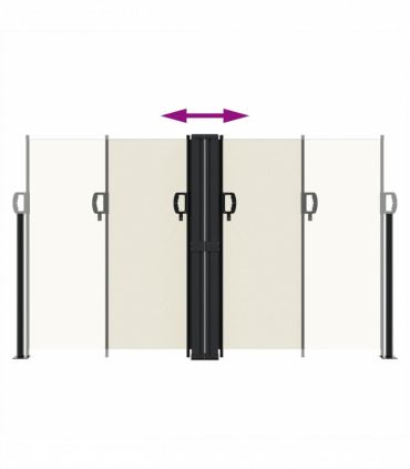 vidaXL Retractable Side Awning Cream 140x600 cm