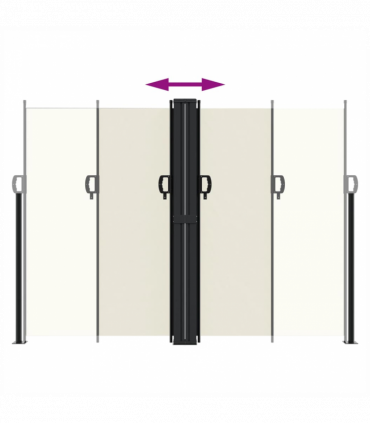 vidaXL Retractable Side Awning Cream 180x1000 cm
