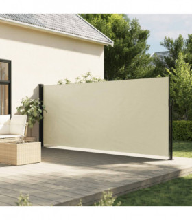 vidaXL Retractable Side Awning Cream 180x300 cm