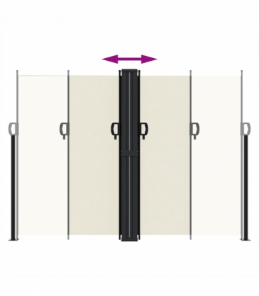 vidaXL Retractable Side Awning Cream 180x600 cm