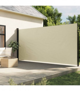 vidaXL Retractable Side Awning Cream 200x600 cm