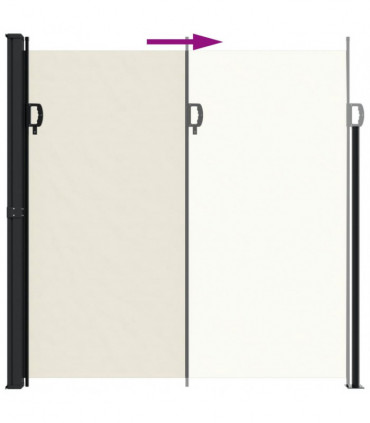vidaXL Retractable Side Awning Cream 200x600 cm