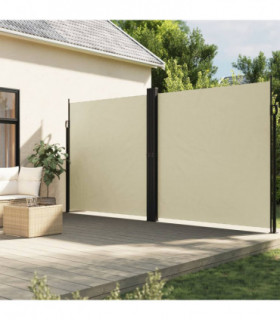 vidaXL Retractable Side Awning Cream 220x1000 cm