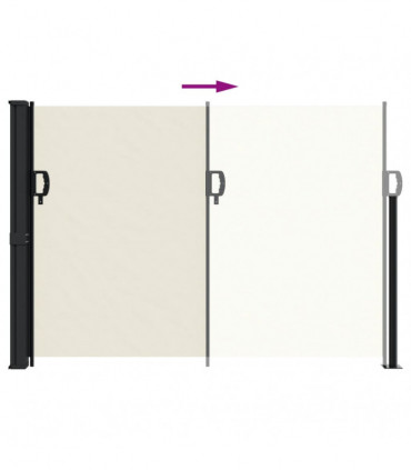 vidaXL Retractable Side Awning Cream140x600 cm