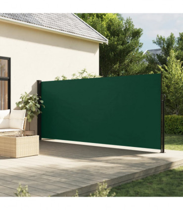 vidaXL Retractable Side Awning Dark Green 180x600 cm