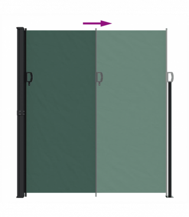 vidaXL Retractable Side Awning Dark Green 220x600 cm