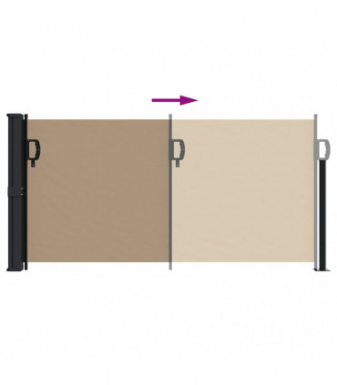 vidaXL Retractable Side Awning Taupe 100x500 cm