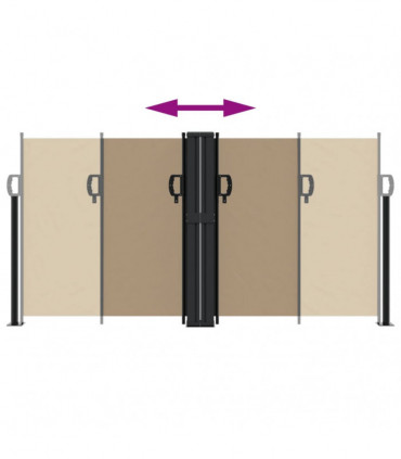 vidaXL Retractable Side Awning Taupe 120x1200 cm