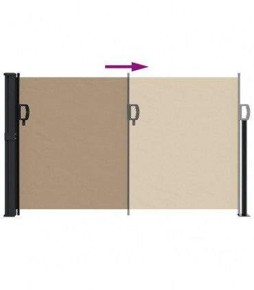 vidaXL Retractable Side Awning Taupe 120x600 cm