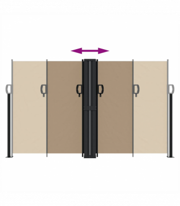 vidaXL Retractable Side Awning Taupe 140x1200 cm