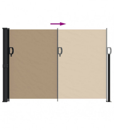 vidaXL Retractable Side Awning Taupe 140x300 cm