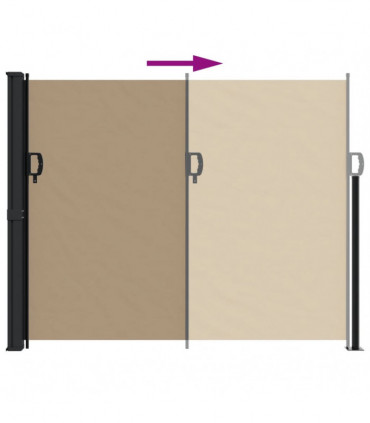 vidaXL Retractable Side Awning Taupe 160x600 cm