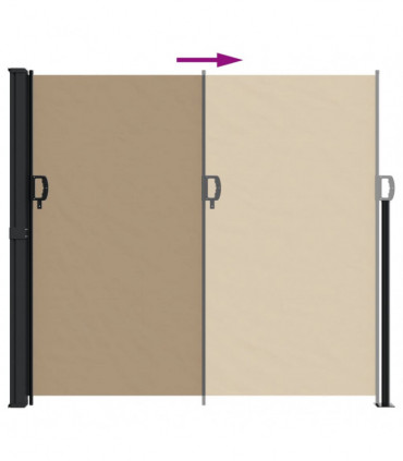 vidaXL Retractable Side Awning Taupe 180x600 cm