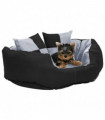 vidaXL Reversible & Washable Dog Cushion Grey and Black 65x50x20 cm
