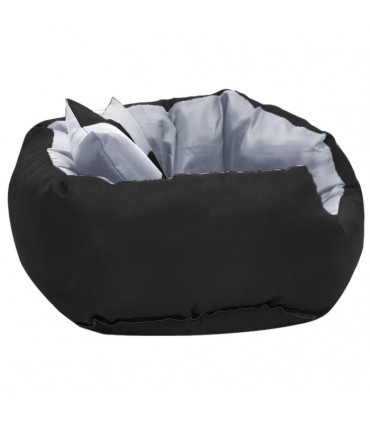 vidaXL Reversible & Washable Dog Cushion Grey and Black 65x50x20 cm