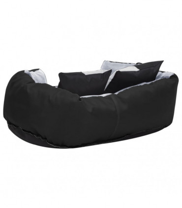 vidaXL Reversible & Washable Dog Cushion Grey and Black 65x50x20 cm
