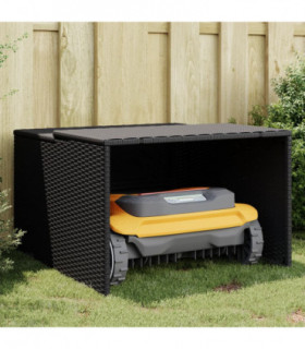 vidaXL Robot Mower Garage Black 86x90x52/57 cm Poly Rattan