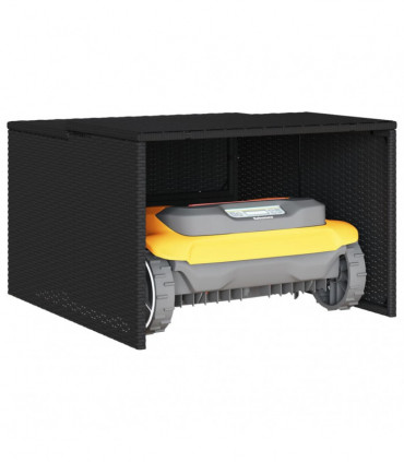 vidaXL Robot Mower Garage Black 86x90x52/57 cm Poly Rattan