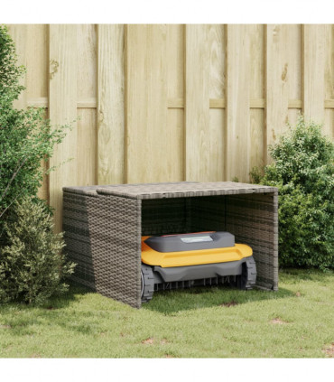 vidaXL Robot Mower Garage Grey 86x90x52/57 cm Poly Rattan