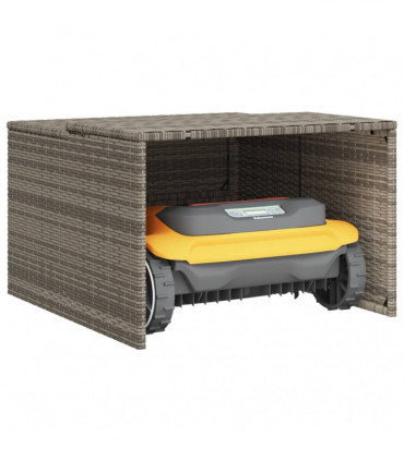 vidaXL Robot Mower Garage Grey 86x90x52/57 cm Poly Rattan